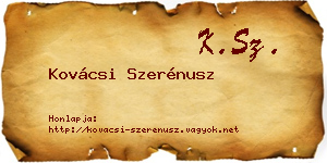 Kovácsi Szerénusz névjegykártya